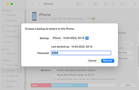 Restore From an iTunes Backup