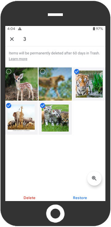 Recover files from Google Photos