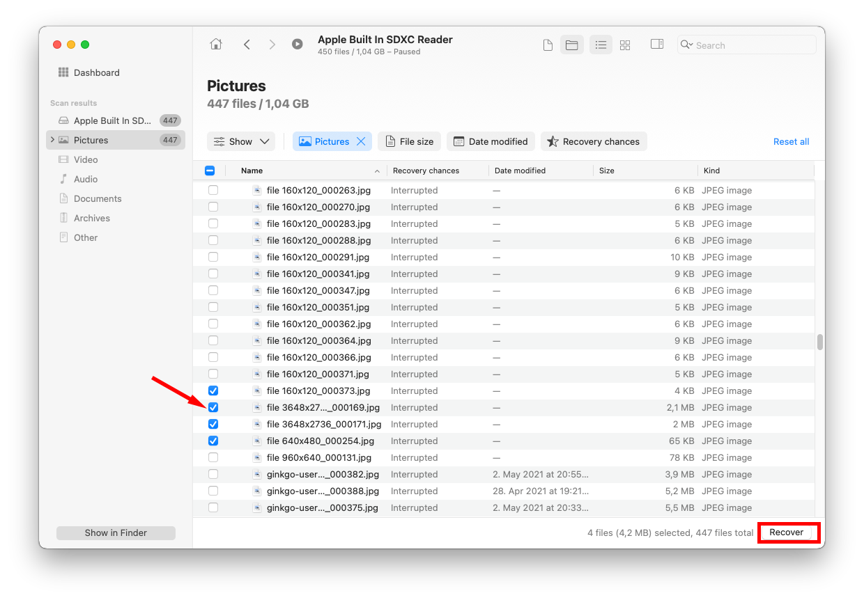 återställ sd-kort filer på mac