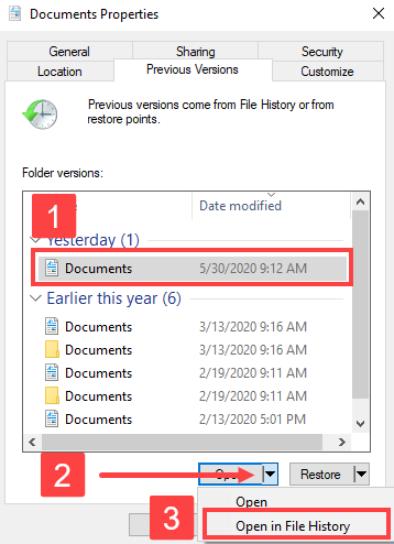 File History backup