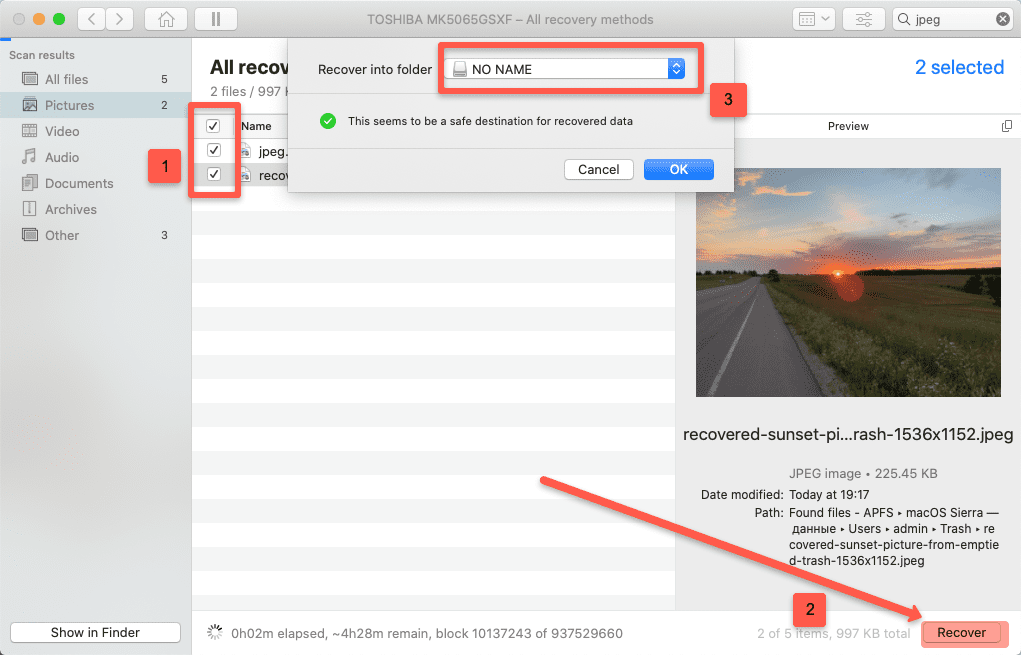 Recover deleted files on Mac