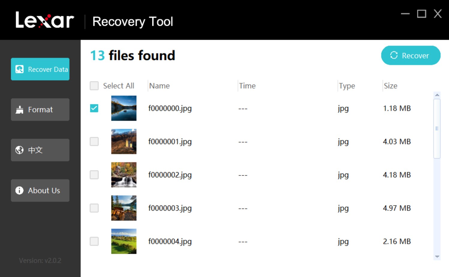file recovery in lexar tool