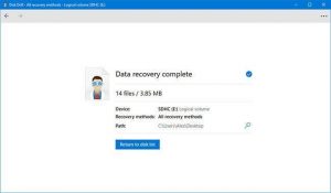 disk drill recovery completion page