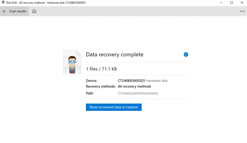 Disk Drill File Recovered