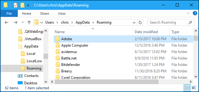 appdata-folder in windows