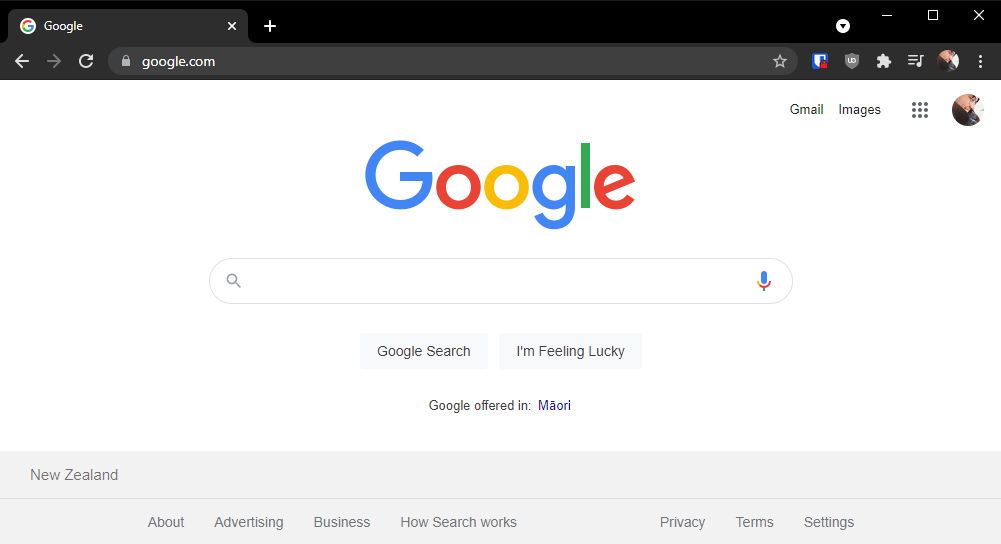 The homepage for Google.