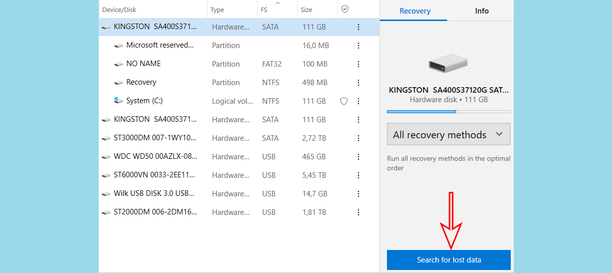 selecting files for recovery in Disk Drill