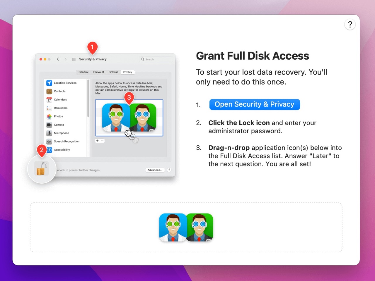 grant full disk access