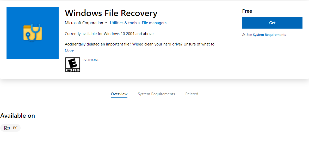 downloading windows recovery