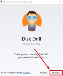 install disk drill and open