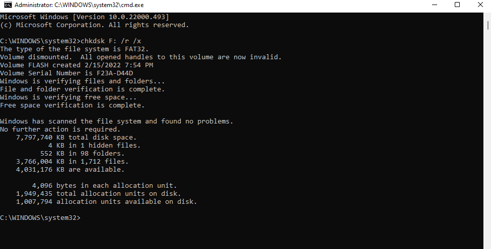 using the chkdsk utility