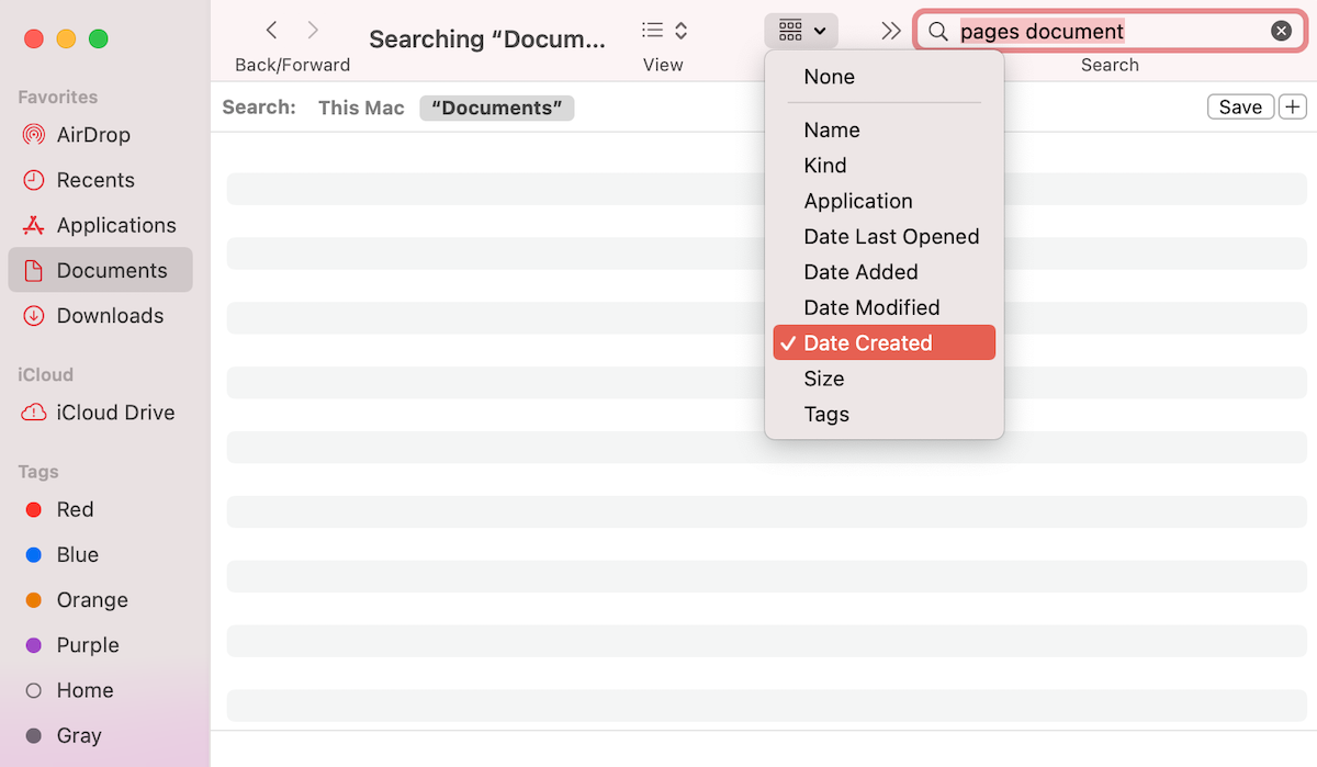 using finder to find pages documents