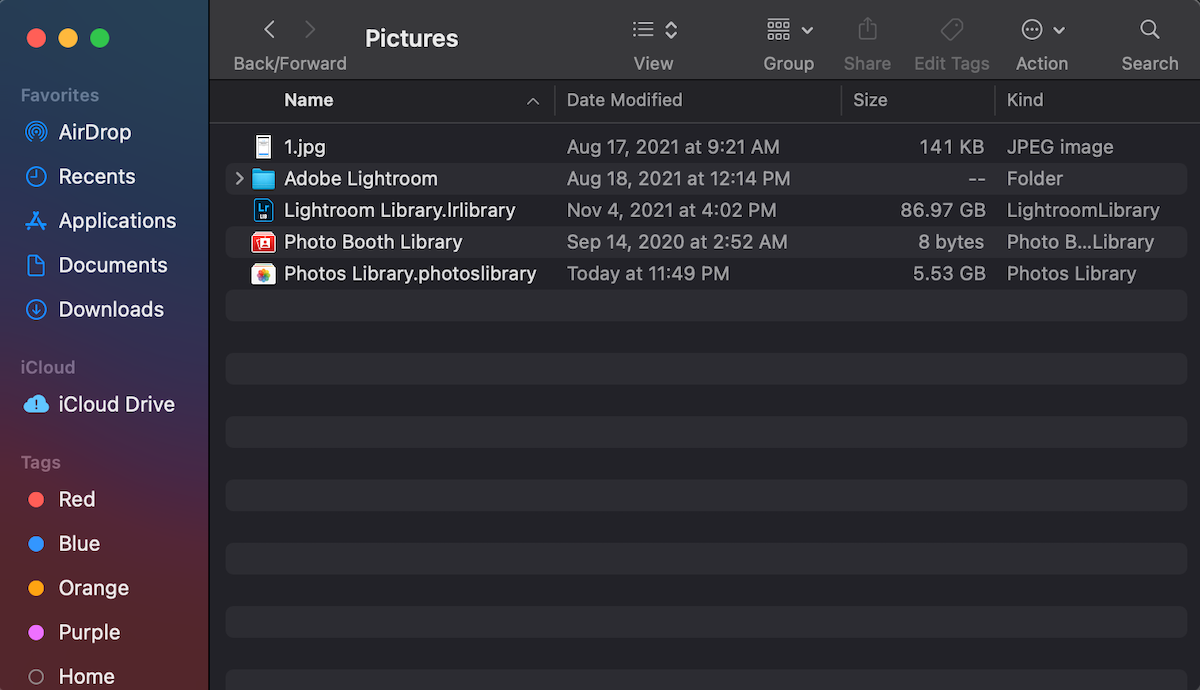 open pictures folder on mac