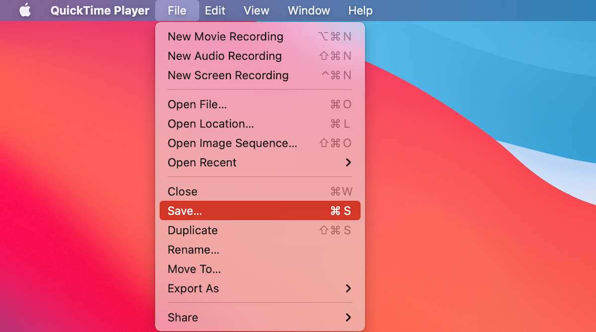 save recording quicktime player mac