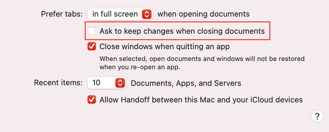 autosave setting on mac