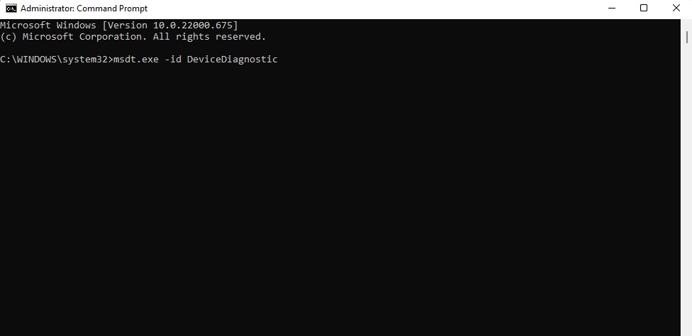 executing command in command prompt