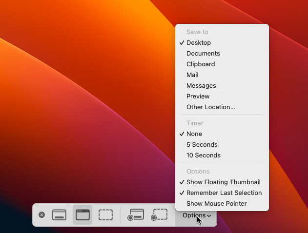 change screenshots default folder on mac