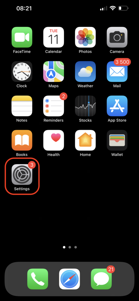 settings app iphone