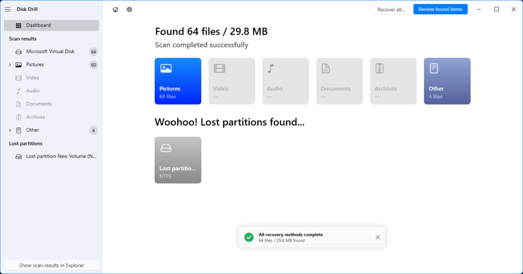 Lost partitions found
