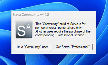 Opening the software as a community user.