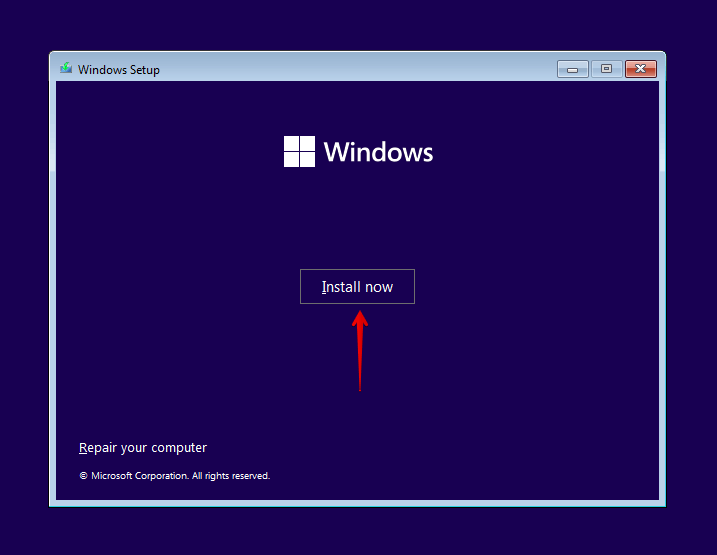 Installing Windows.