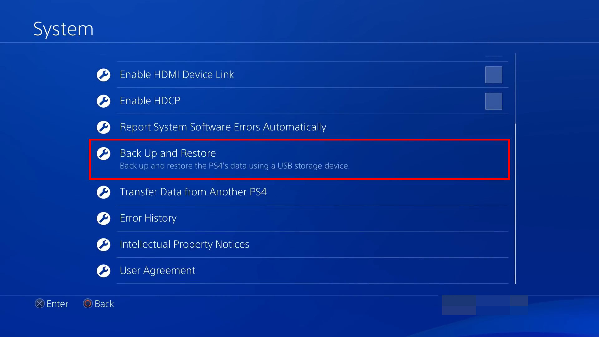 Back Up and Restore PS4