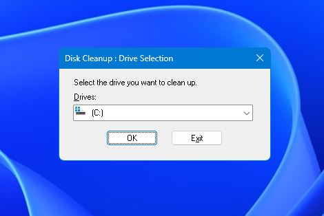 diskcleanup select drive