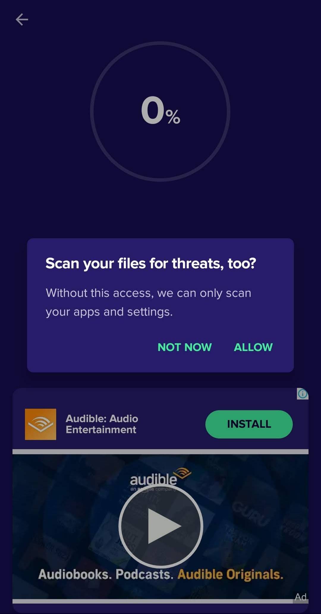 Allowing Avast to scan local files.