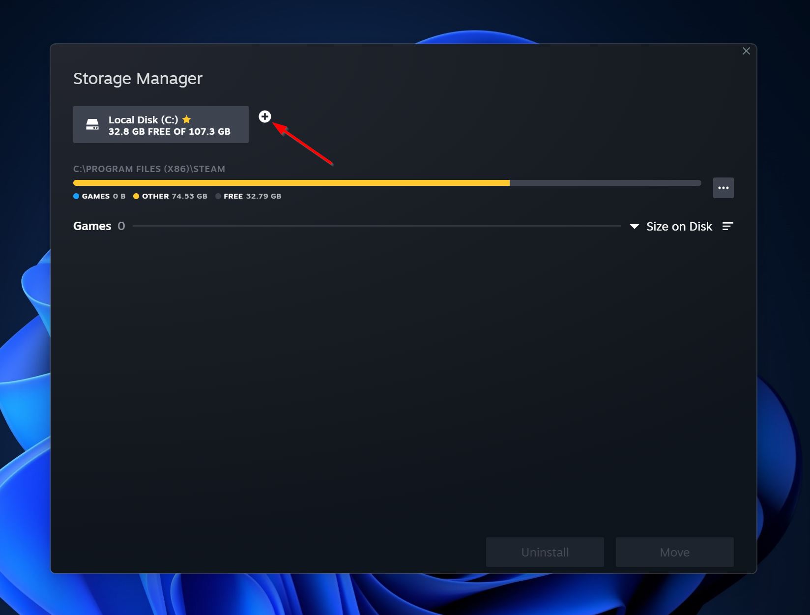 Storage Manager in Steam.