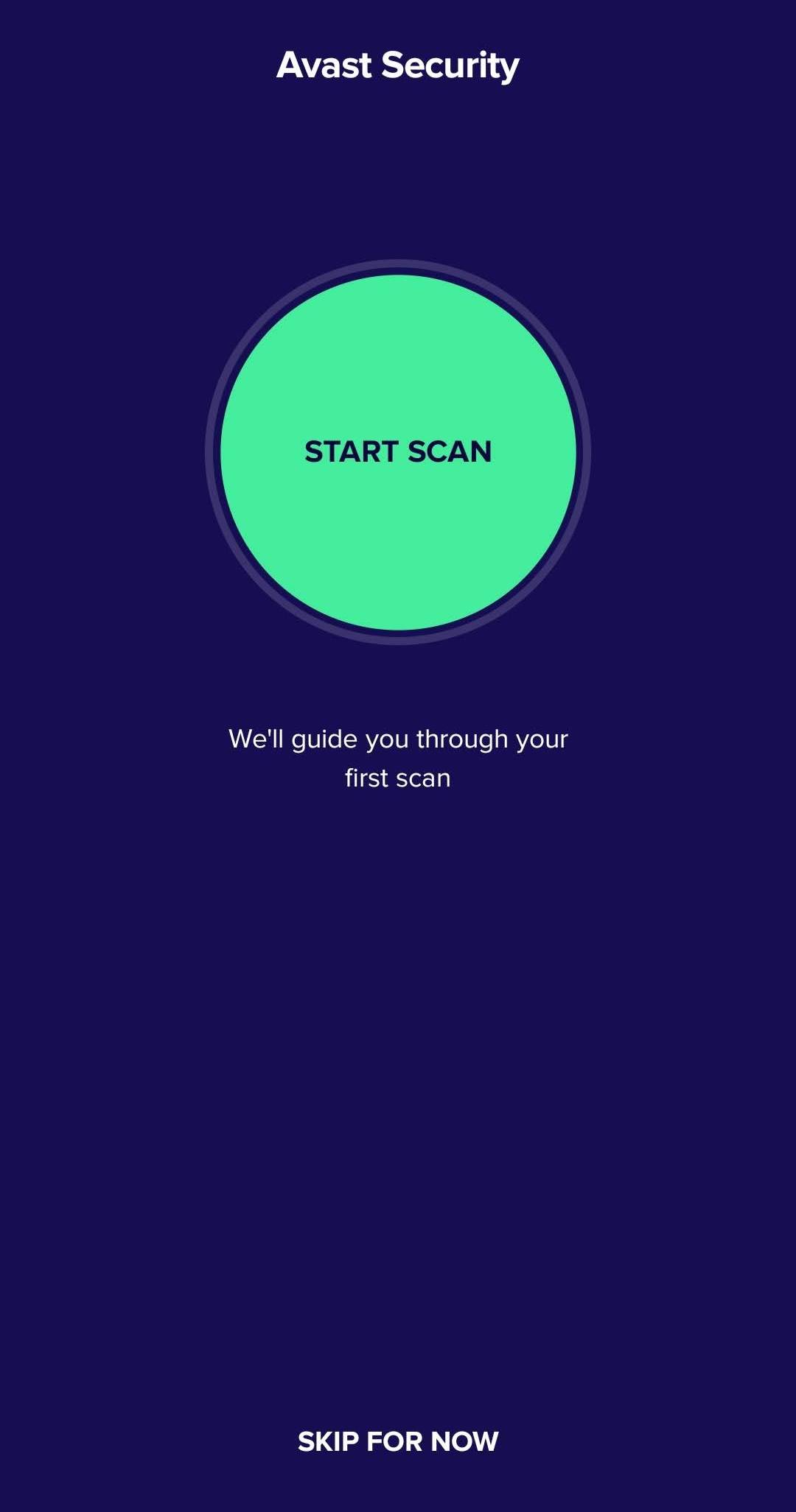 Starting the Avast scan.