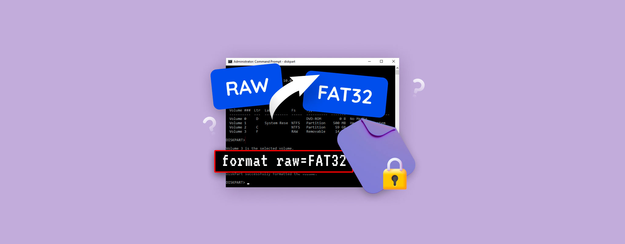 convert raw file system to fat32