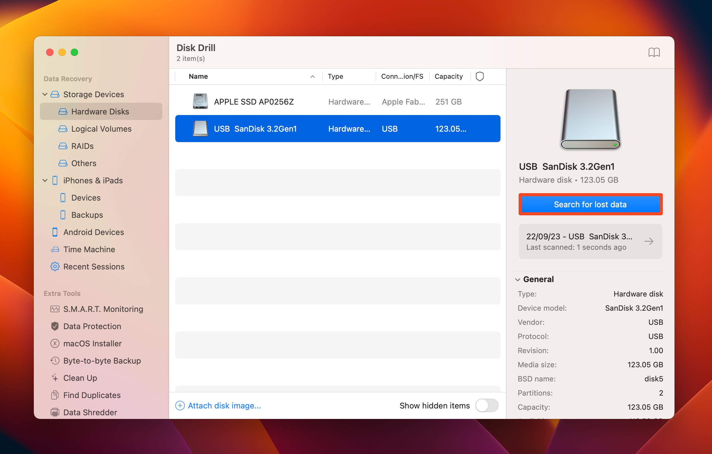 Search for lost data in macOS.
