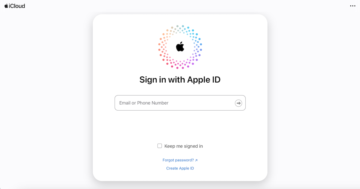 icloud log in apple id