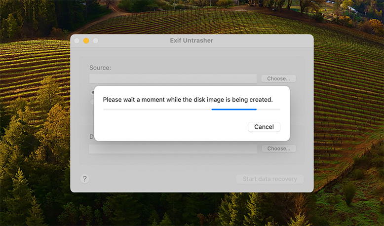 Exif Untrasher creating device image